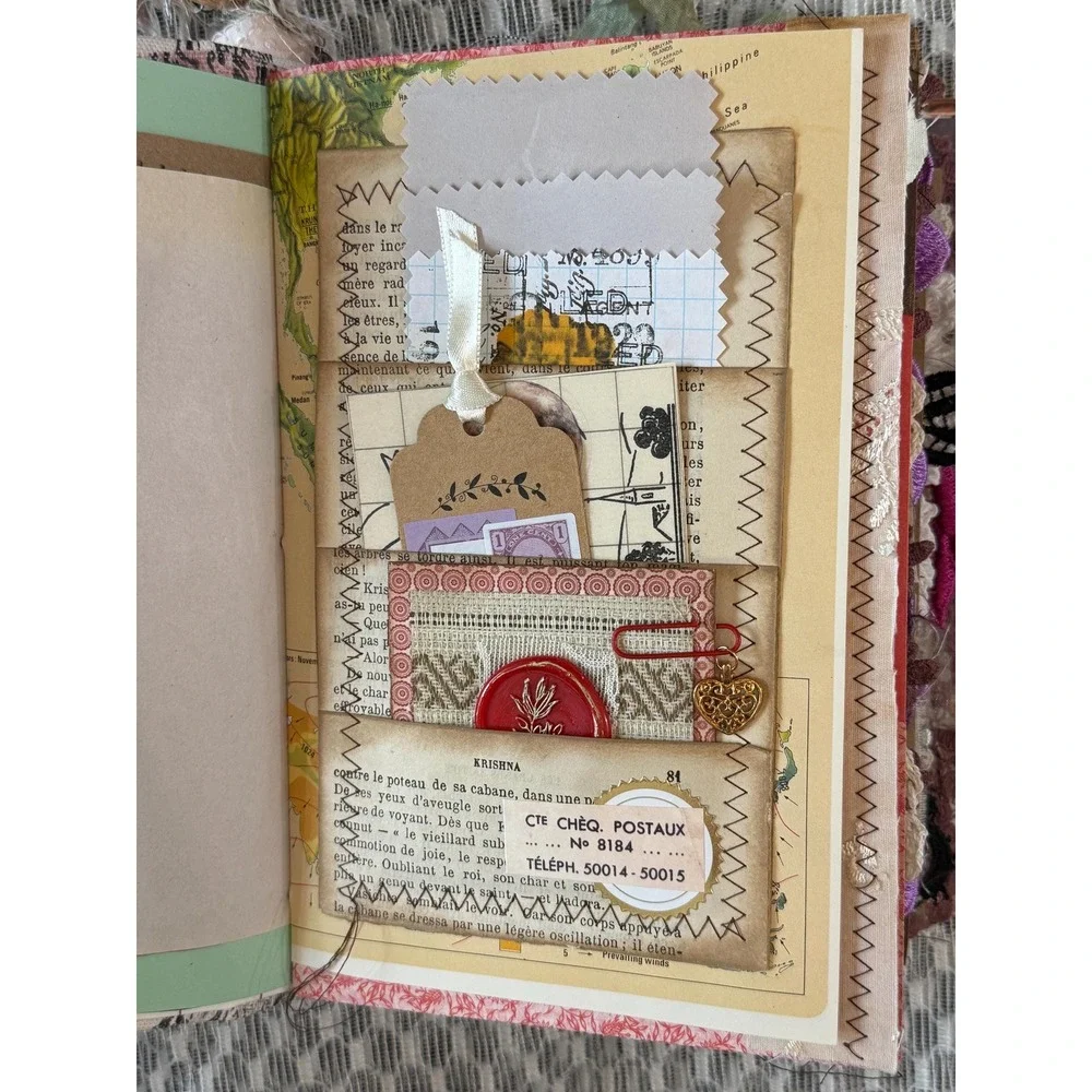 Vintage Cabinet Card Front & Applique Junk Journal